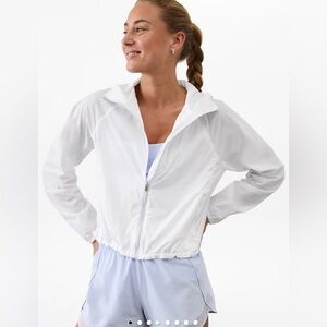 Athleta Water Resistant Back Route Jacket - Bright White - Large